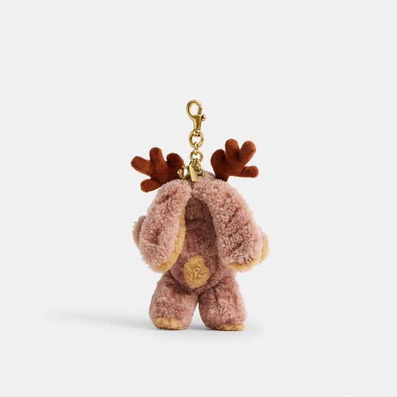 Coach Floppy With Antlers Bag Charm In Shearling - Picture 3 of 3